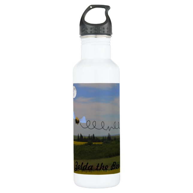 Zelda the Bee Stainless Steel Water Bottle (Front)