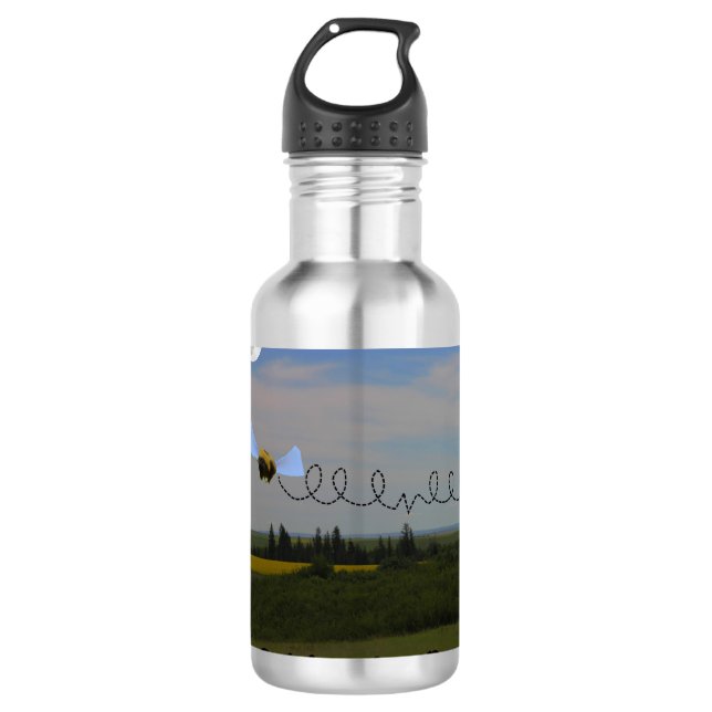 Zelda the Bee Stainless Steel Water Bottle (Front)