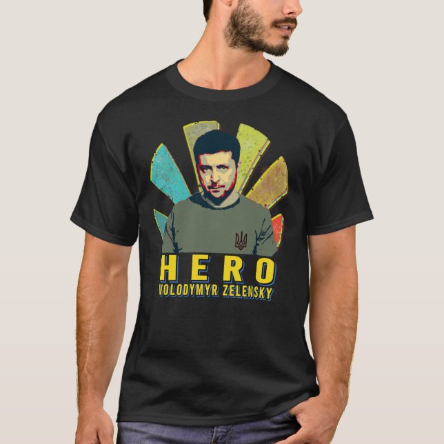 Zelenski hero volodymyr zelensky sunset retro Cl T-Shirt (Front)