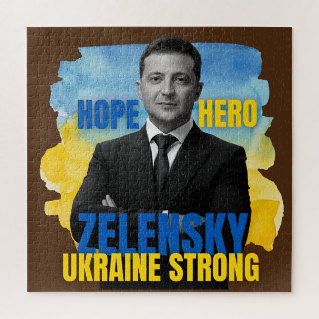 Zelensky Hope Hero Ukraine Strong  Jigsaw Puzzle (Vertical)