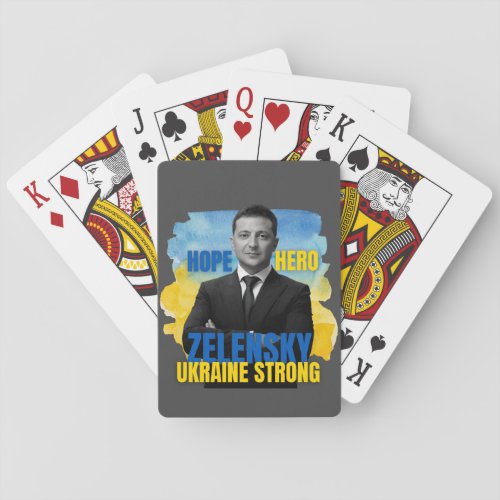 Zelensky Hope Hero Ukraine Strong  Playing Cards