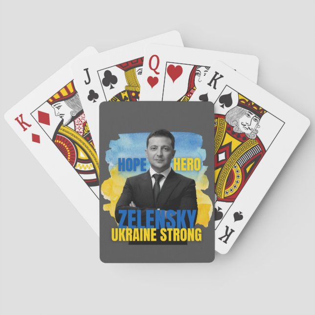 Zelensky Hope Hero Ukraine Strong  Poker Cards (Back)