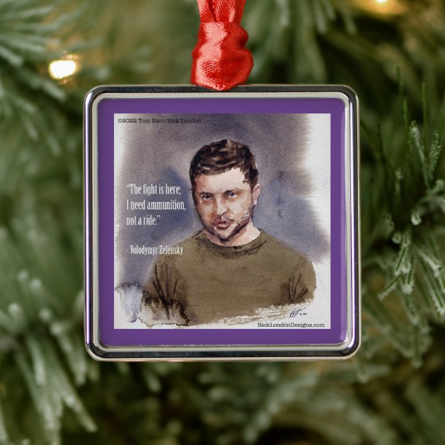 Zelensky, Volodymir Metal Ornament (Tree)