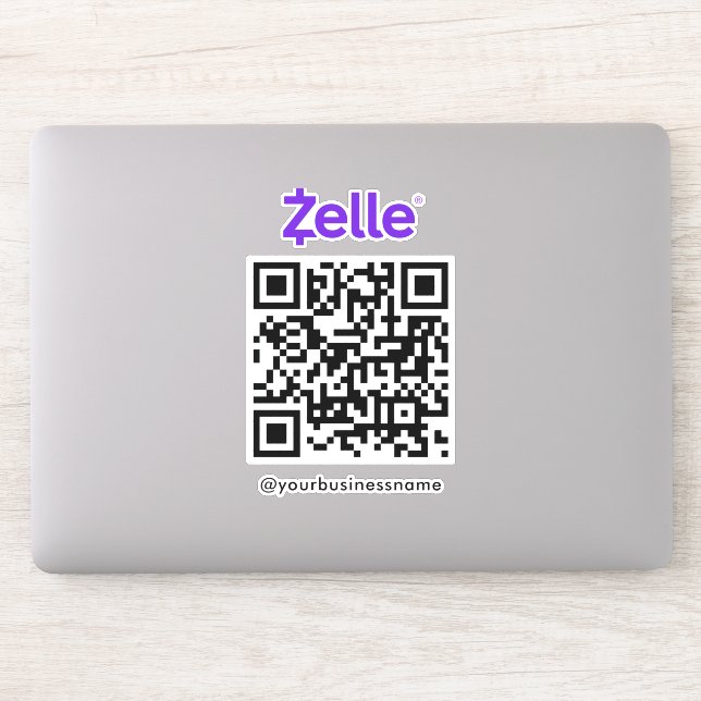 Zelle QR Code Payment Scan to Pay White Sticker | Zazzle