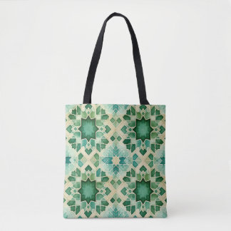 Zellige Green Watercolor Tote Bag