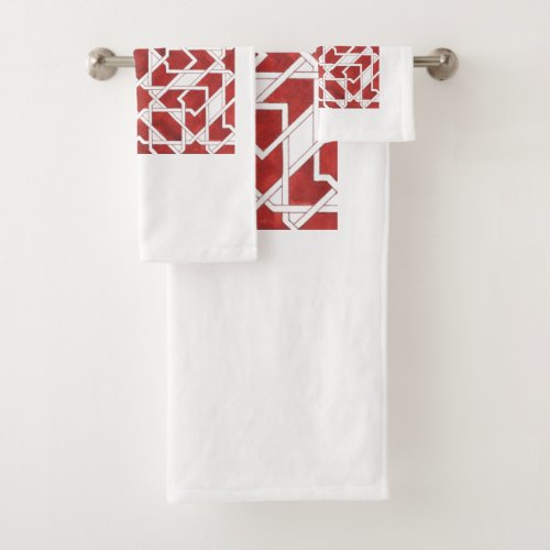ZELLIGE Moroccan Mosaic Red Towel