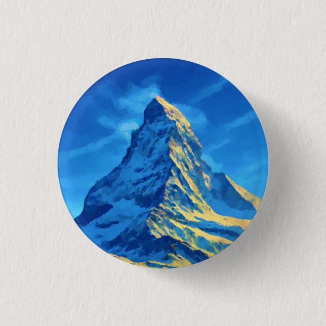 Zematt Matterhorn Switzerland Button (Front)