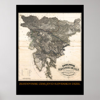 Zemljovid Slovenske dezele in pokrajin Poster