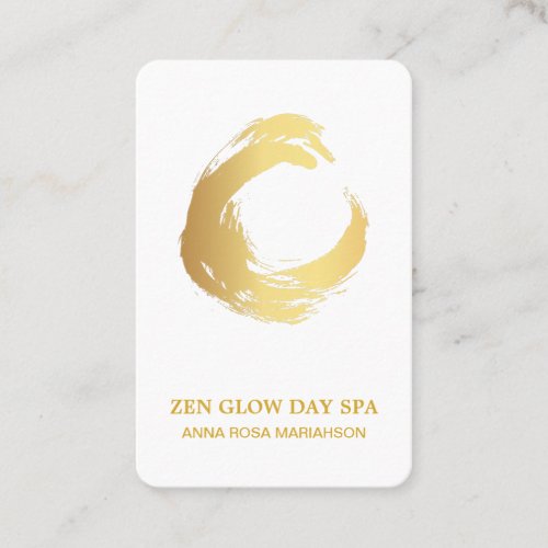  Zen Abstract Gold Brush Meditation Reiki Yoga Business Card