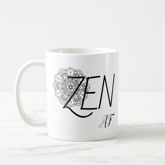 Zen AF  Funny Humor Mandala Coffee Mug (Left)