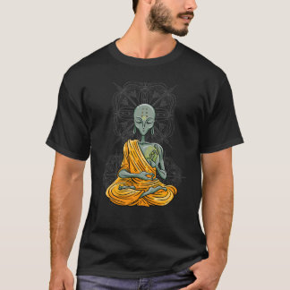 Zen Alien For Men Women Cool Buddha Yoga T-Shirt