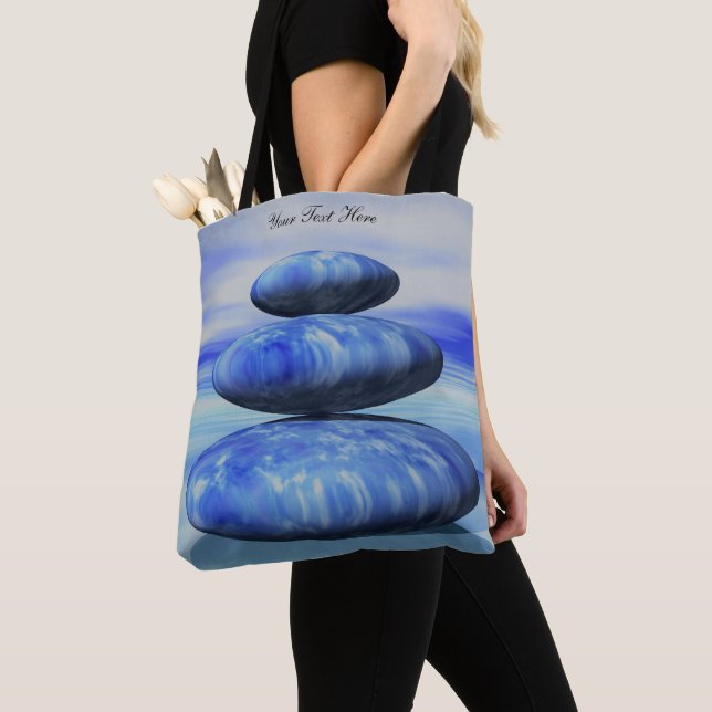Zen Arctic Stones Balance Tote Bag (Close Up)