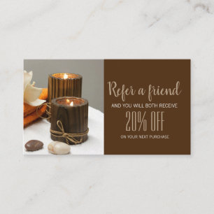 Zen Aromatherapy SPA Massage therapy Referral Card