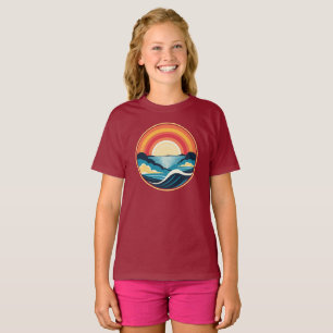 Zen Art Deco Sunset over Water T-Shirt