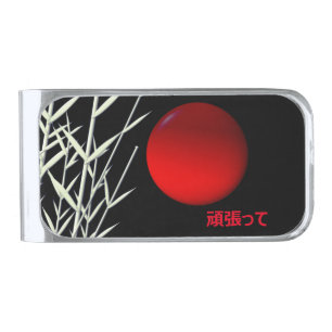 Zen Art ,good luck ,personalized Silver Finish Money Clip