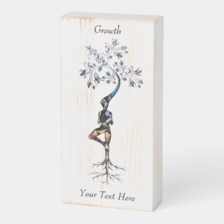 Zen Art Grow Like A Tree Wood Box Sign