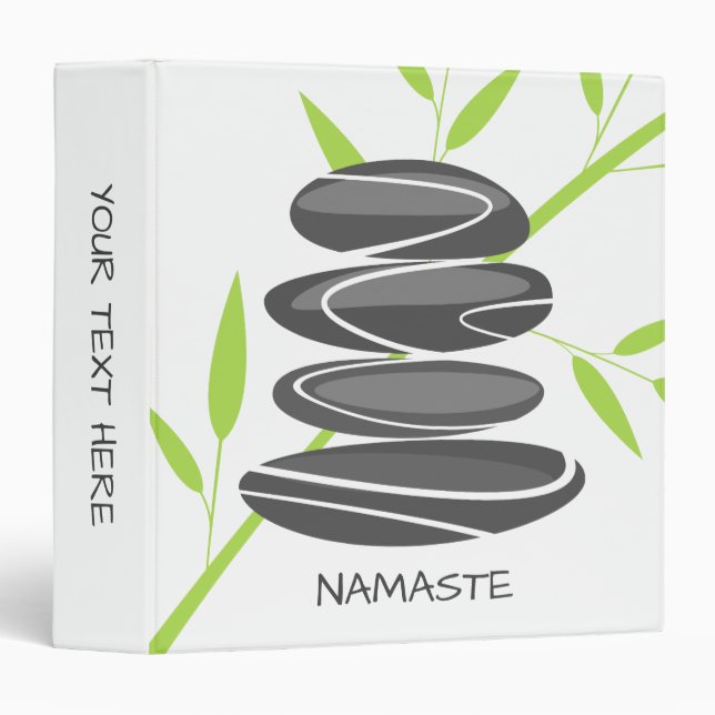 Zen art pebble yoga meditation spa salon binder (Front/Spine)