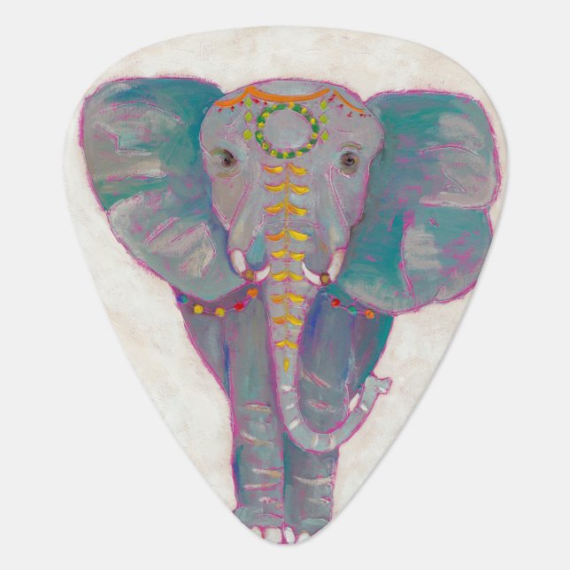 Zen Asian Elephant Guitar Pick (Front)