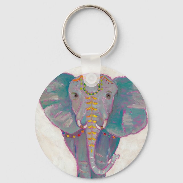 Zen Asian Elephant Keychain (Front)