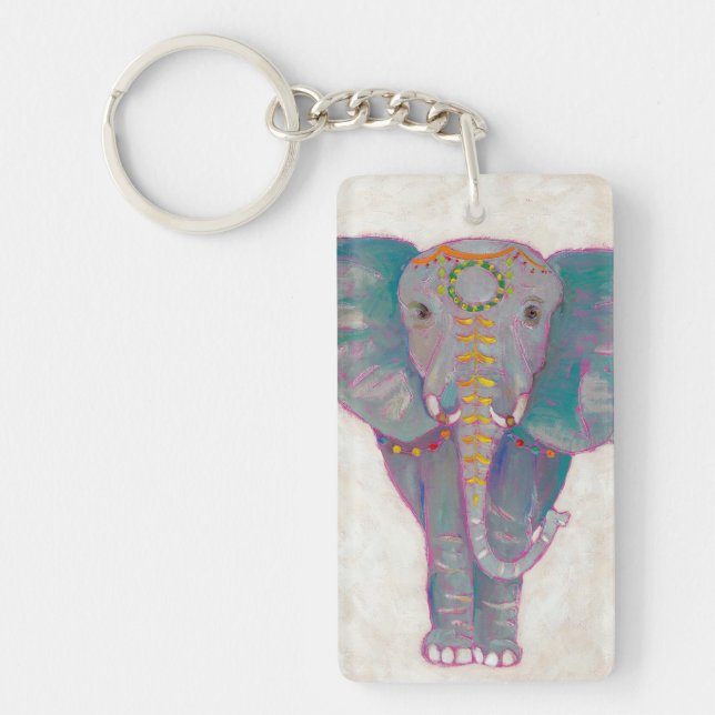 Zen Asian Elephant Keychain (Front)