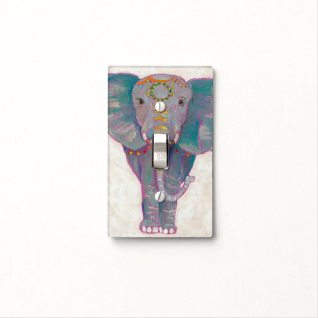 Zen Asian Elephant Light Switch Cover (In Situ)
