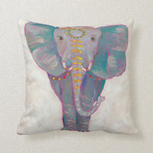 Zen Asian Elephant Throw Pillow