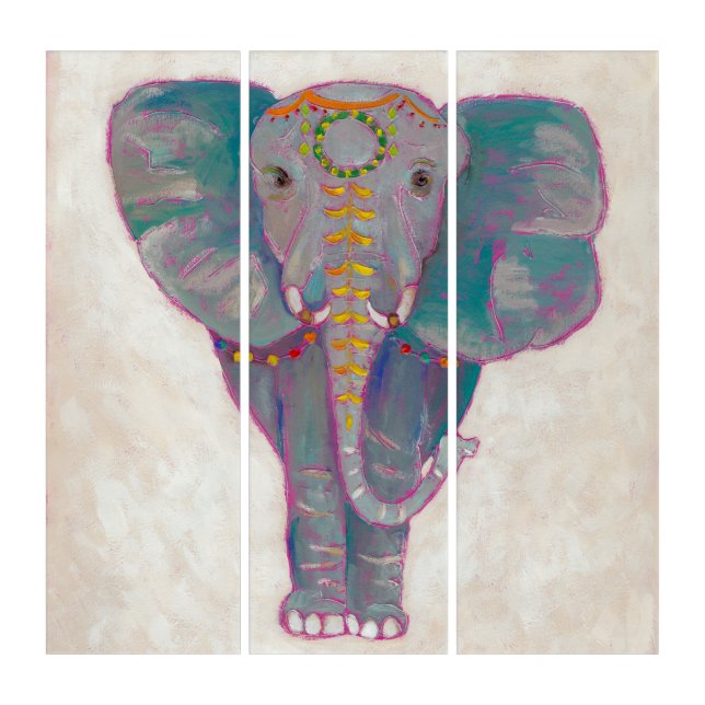 Zen Asian Elephant Triptych (Front)