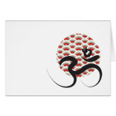 Zen Asian Red Sun Yoga Modern Calligraphy Om Aum (Front Horizontal)