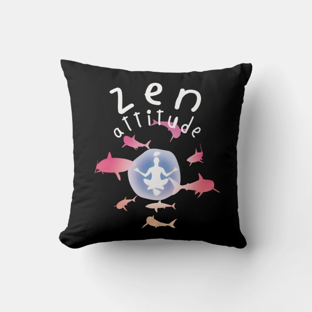 Zen Attitude Throw Pillow (Front)
