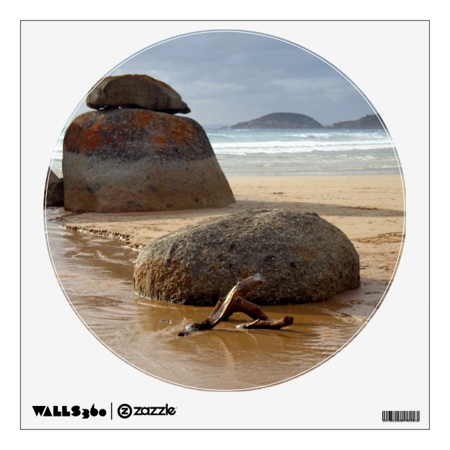 Zen Balanced Rocks on Australia Beach Wall Decal (Front)