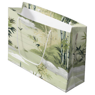 Zen Bamboo Forest Botanical Pattern (1) Large Gift Bag