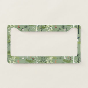 Zen Bamboo Forest Botanical Pattern (1) License Plate Frame