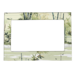 Zen Bamboo Forest Botanical Pattern (1) Magnetic Frame