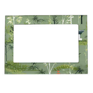 Zen Bamboo Forest Botanical Pattern (2) Magnetic Frame