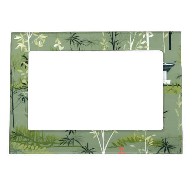 Zen Bamboo Forest Botanical Pattern (2) Magnetic Frame (Front)
