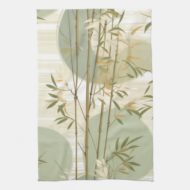 Zen Bamboo Forest Botanical Pattern (3) Kitchen Towel (Vertical)