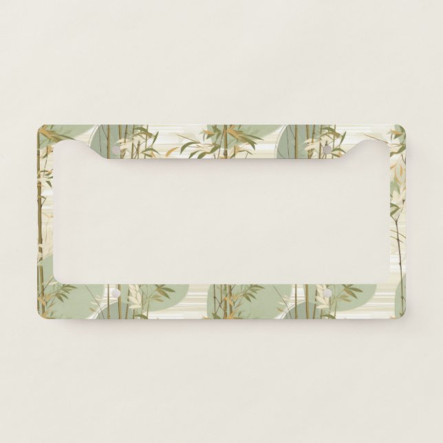 Zen Bamboo Forest Botanical Pattern (3) License Plate Frame (Front)