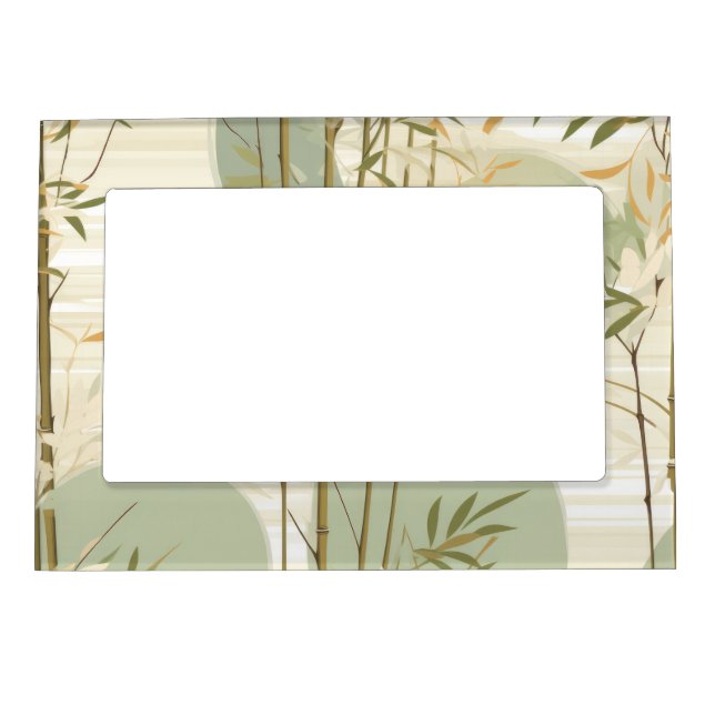 Zen Bamboo Forest Botanical Pattern (3) Magnetic Frame (Front)