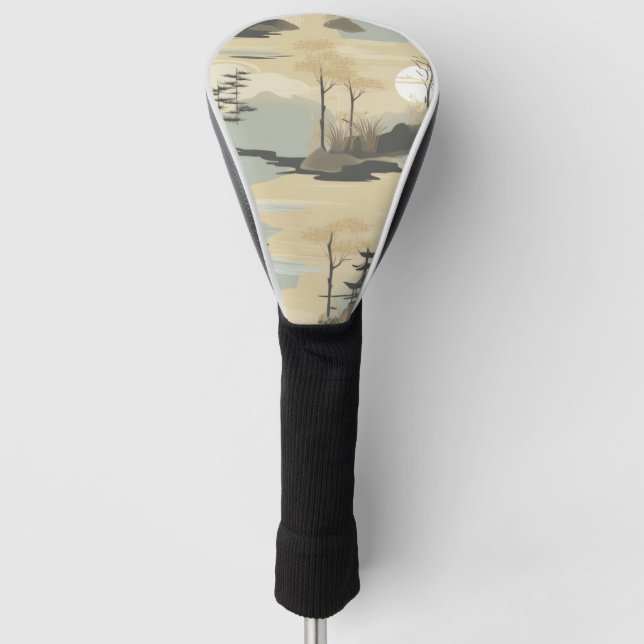 Zen Bamboo Forest Botanical Pattern (4) Golf Head Cover (Front)