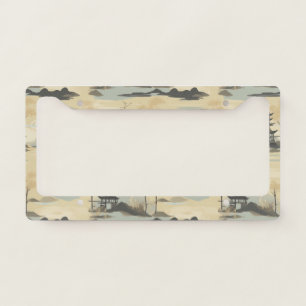 Zen Bamboo Forest Botanical Pattern (4) License Plate Frame