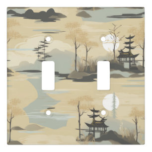 Zen Bamboo Forest Botanical Pattern (4) Light Switch Cover