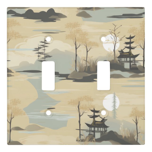 Zen Bamboo Forest Botanical Pattern (4) Light Switch Cover (Front)