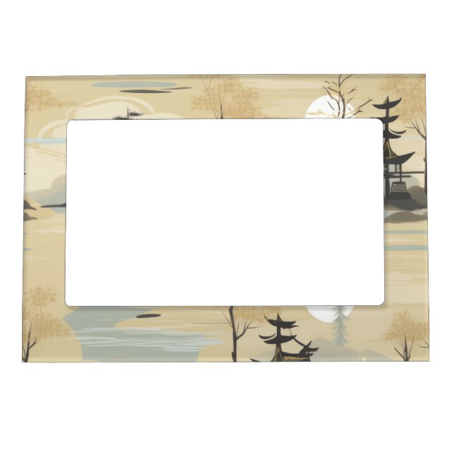 Zen Bamboo Forest Botanical Pattern (4) Magnetic Frame (Front)