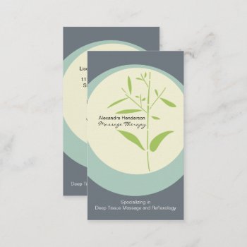 Zen Bamboo Massage Therapy Business Card - Gray by mazarakes at Zazzle