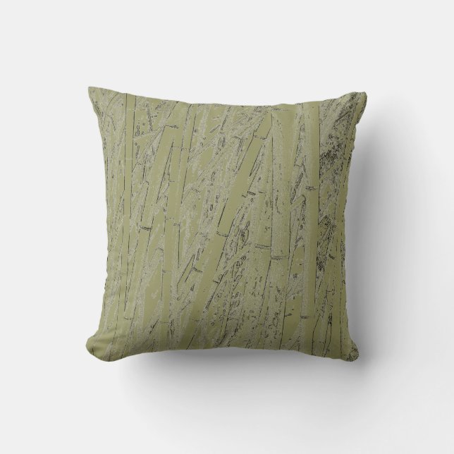 'Zen Bamboo' Throw Pillow (Front)