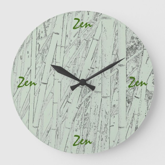 'Zen Bamboo' Wall Clock (Front)