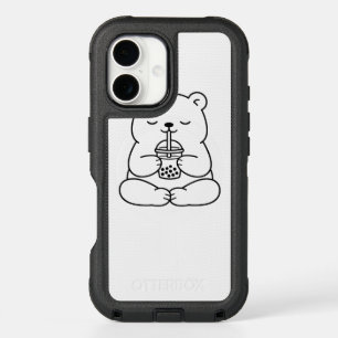 Zen Bear Boba Tea Phone Case - Cute Kawaii Animal