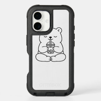Zen Bear Boba Tea Phone Case - Cute Kawaii Animal