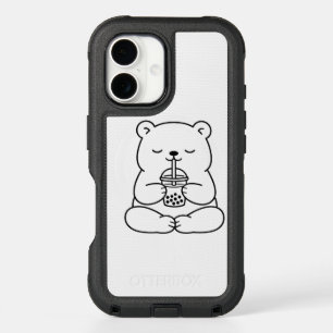 Zen Bear Boba Tea Phone Case - Cute Kawaii Animal