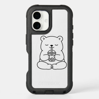 Zen Bear Boba Tea Phone Case - Cute Kawaii Animal